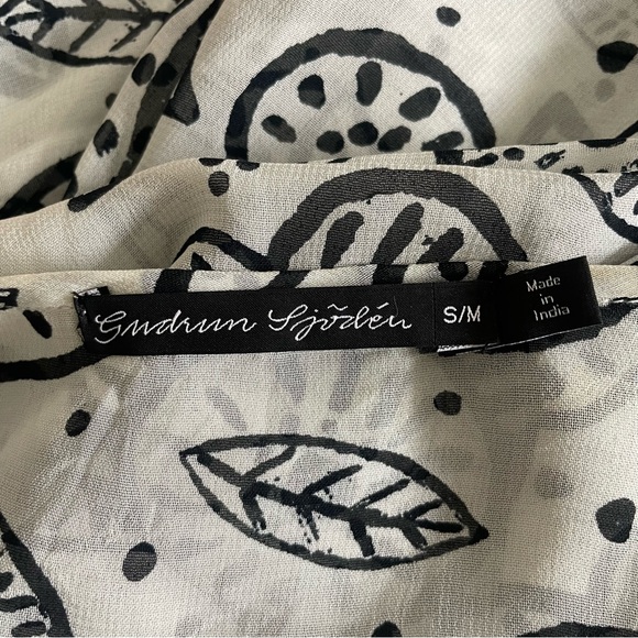 Gudrun Sjoden Lagenlook Floral Leaves Sheer Dress - Picture 9 of 10